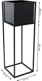 Suport pentru flori 70x24 cm, negru