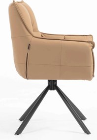 HR560 BAZĂ STEA Scaun Caramel Piele Ecologica Premium Soft cu Bază Neagră