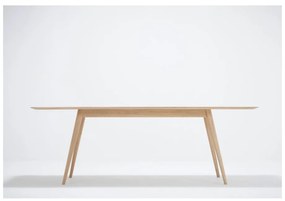 Masă cu structură din lemn masiv de stejar Gazzda Stafa, 220 x 90 cm