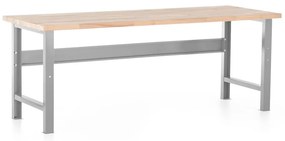 Masa de atelier cu placa frontala 200 x 80 cm, gri - ral 7038
