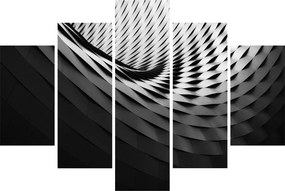 Tablou abstract - spirală alb neagră (150x105 cm)