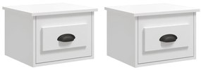 816381 vidaXL Noptiere de perete, 2 buc., alb extralucios, 41,5x36x28 cm