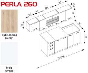 Bucătărie Perla 260 cm. 770482
