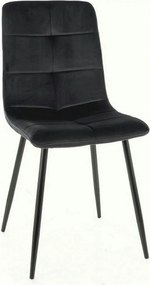 Scaun IVO, negru, stofa catifelata/metal, 45x39x91 cm