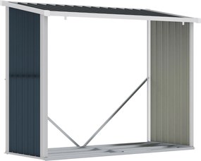 Outsunny Suport exterior pentru lemne, din oțel galvanizat, cu bază înălțată și acoperiș înclinat, 1,34 m², gri închis | Aosom Romania