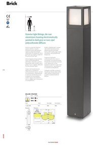 Redo 9644 - Lampă exterior BRICK 1xE27/23W/230V IP54 gri