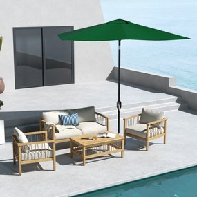 Outsunny Ombrellone da Giardino 2x3m Inclinabile e Apertura a Manovella Grigio | Aosom Romania