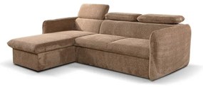 Canapea colțar extensibilă în L BEJA, bej, cu spațiu de depozitare, stânga