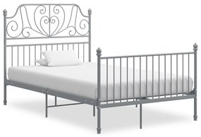 vidaXL Cadru de pat, gri, 120x200 cm, metal