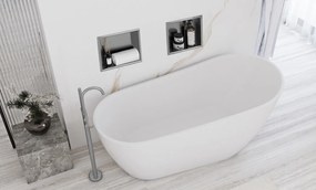 Raft incastrat pentru baie 30x30 argintiu periat
