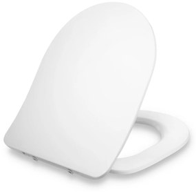 Aliano, scaun de toaletă, în formă de D, pliabil automat, antibacterian, alb