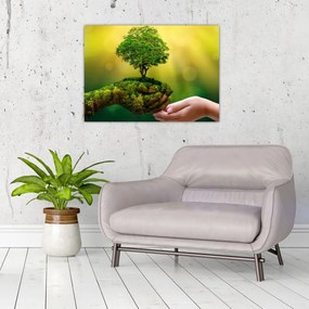 Tablou pe sticlă - Mama natura (70x50 cm)