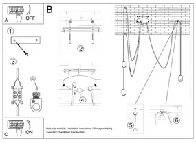 Lustră neagră 300x300 cm Spider - Sollux