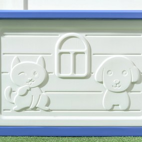 PawHut Niche pentru câini exterioară din plastic casă pentru câini cu guri de ventilație albastru și alb | Aosom Romania