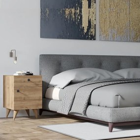 Noptiera Pila pentru dormitor,culoare nuc,60 cm