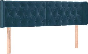 vidaXL Tăblie pat cu aripioare albastru închis 163x16x78/88 cm catifea