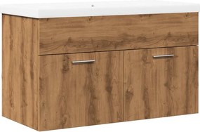 vidaXL Set mobilier de baie, 2 piese, stejar artizanal, lemn prelucrat