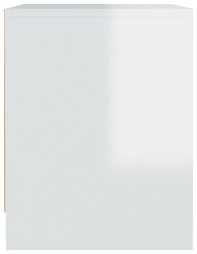 Noptiera, alb extralucios, 45x34x44,5 cm, PAL 1, Alb foarte lucios