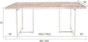 Masă de dining cu aspect de lemn de acacia 90x180 cm Class – Dutchbone