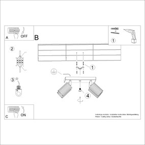 Spot Sollux SL.1621 KARBON 4xGU10/10W/230V verde