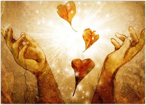 Tablou - pictura mâinilor pline de dragoste (70x50 cm)