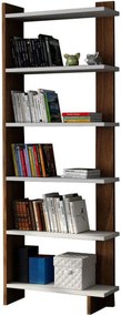 Biblioteca ORDER, alb/nuc inchis, PAL melaminat, 47x21x170 cm