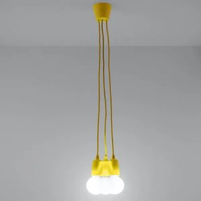 Lustră pe lanț DIEGO 3xE27/60W/230V galbenă