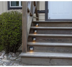 Set de 2 lămpi de perete solare cu LED-uri din oțel inoxidabil Star Trading Wally, înălțime 8 cm