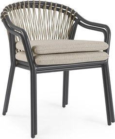 Scaun de grădină maro deschis din metal Edvige – Bizzotto