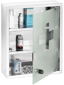 Dulap depozitare medicamente 3 compartimente, Alb, 40x30x12 cm, Wenko