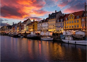 Tablou pe sticlă - Nyhavn, Copenhaga (70x50 cm)