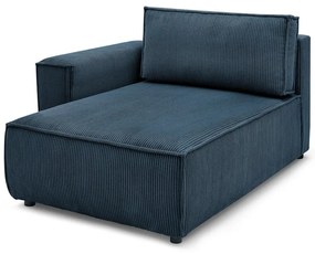 Modul pentru canapea albastru închis cu tapițerie din catifea reiată (cu colț pe partea stângă ) Nihad modular – Bobochic Paris