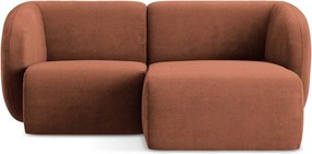 Colțar teracotă cu tapițerie din chenille (cu colț pe partea dreaptă/cu șezlong) Lani – Makamii