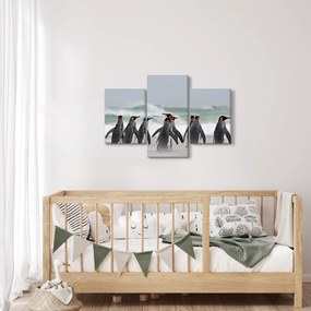 Tablou pinguini în ocean (90x60 cm)