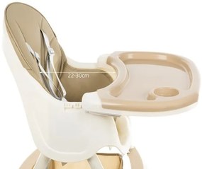 ShopJK SCAUN DE LUAT MASĂ PENTRU COPII 3în1 BEJ