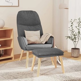 vidaXL Scaun de relaxare cu taburet, gri deschis, material textil