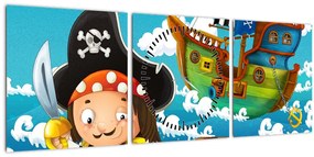 Tablou - Comoara piraților (cu ceas) (90x30 cm)