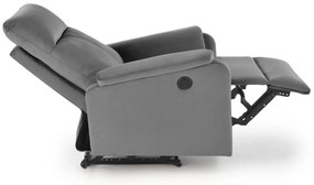 Fotoliu recliner Crocus velvet gri H102 cm