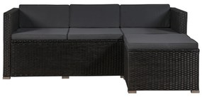 Juskys Set ratan de gradina Punta Cana M - perne negre/antracit