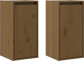 vidaXL Dulapuri perete 2 buc, maro miere, 30x30x60 cm, lemn masiv pin