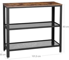 Măsuță laterală LUVOR, maro/negru