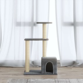 171510 vidaXL Ansamblu pisici, stâlpi din funie sisal, gri deschis, 71 cm