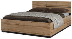 Pat matrimonial 160 cm Crossroad S31 (stejar wotan + negru). 1118256