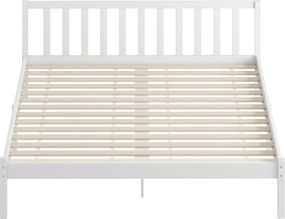 HOMCOM Cadru de pat din lemn masiv 160x200 cm Pat simplu cu tăblie și somier cu lamele, solid, pentru copii și adulți | Aosom Romania