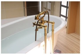 Baterie aurie pentru cadă cu montare pe perete (2 ieșiri) Antea – Sapho