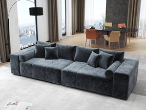 Canapea extensibilă dumonde cu ladă de depozitare si sezut confortabil din spuma high-density, Marbela Euphoria Grafit XXL 295x100 cm