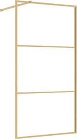 vidaXL Paravan duș walk-in, auriu, 100x195 cm, sticlă ESG transparentă