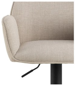 Scaun de bar bej cu înălțime ajustabilă, cu cotiere (înălțime șezut 85 cm) Glenda – Actona