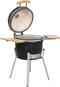 vidaXL Grătar cu afumătoare Kamado, 33 cm, ceramică