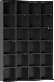 HOMCOM Dulap pentru CD-uri pentru 456 CD-uri sau 336 DVD-uri, 24 Compartimente, 89x20x130.5 cm Negru | Aosom Romania